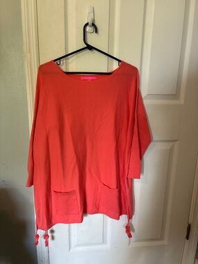 Lilly Pulitzer Elba Coolmax Tangerine Orange Sweater